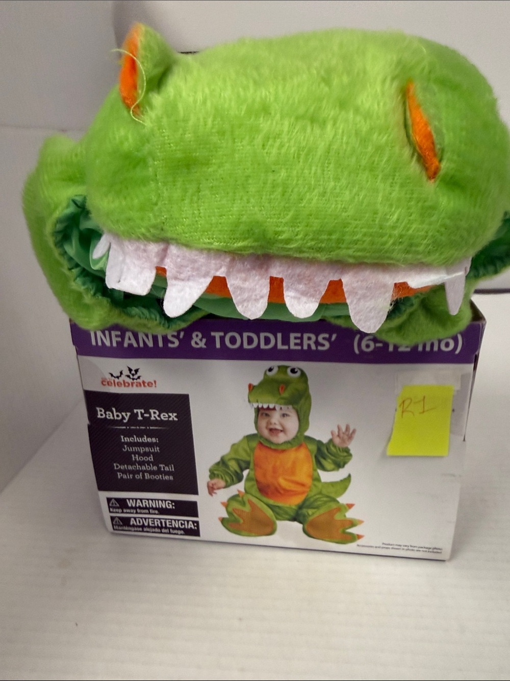 Baby T-Rex Infant Green Dinosaur Costume Hood
